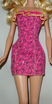 Barbie doll clothes ponytail profile Silhouette print dress vintage Mattel  - £8.78 GBP