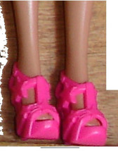 Barbie doll shoes contemporary superstar pink spike heels vintage Mattel t strap - $9.99