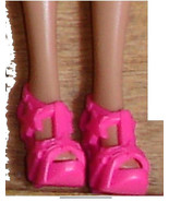 Barbie doll shoes contemporary superstar pink spike heels vintage Mattel t strap - $9.99