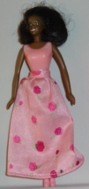 Vintage Barbie doll fast food figurine 2001 with material skirt AA toy for Kelly - £6.37 GBP