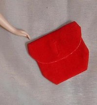 Barbie doll purse red velveteen clutch with angled edge vintage purse accessory - £7.95 GBP