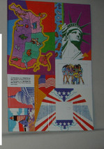 Patriotic All American paper accessories for Barbie  1990 map photo frame statue - $10.99