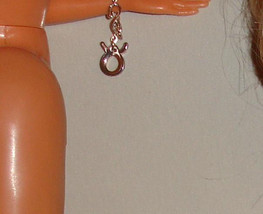 Barbie doll zodiac astrology Taurus bracelet minature silver color metal vintage - £7.85 GBP