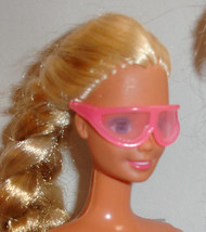 Barbie doll accessory goggle style sunglasses transparent pink vintage g... - $9.99