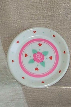 Barbie doll vintage Mattel decorative dinner plate with hearts and flowers - $8.99
