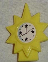 Barbie doll Generation Girl Accessory yellow clock vintage dollhouse decor  - $9.99