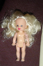 Barbie sister Kelly doll friend light blond hair messy curls no bangs vintage - £6.25 GBP
