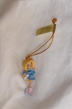 Miniature ice skater Bratz doll ornament blond hair vintage holiday decoration - £7.85 GBP