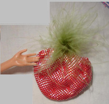 Barbie doll accessory strawberry shaped pillow with feather vintage coll... - $9.99