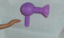Barbie doll accessory purple hair dryer with detachable piece - £7.18 GBP