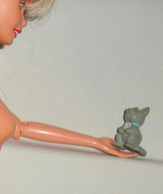 Barbie doll pet Cinderella mouse small gray w pawprint decal vintage mic... - $9.99
