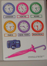 1994 paper accessory Barbie International Traveler time zn clock camera umbrella - $9.99
