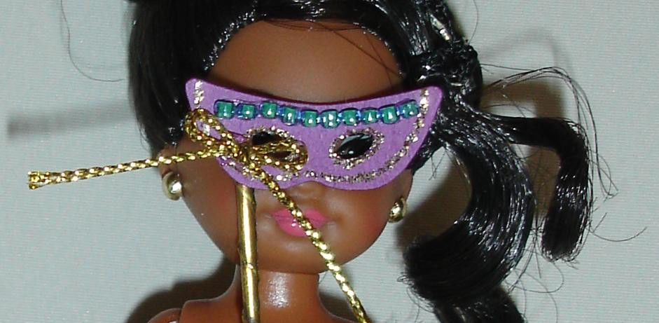 Primary image for Barbie doll sister Kelly masquerade mask vintage costume accessory Chelsea