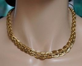 14K Gold Double Braid Link Necklace from Italy 16.5” 22.1 grams - £1,196.26 GBP
