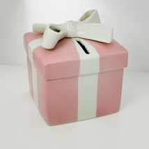 Tiffany &amp; Co Coin Piggy Bank Pink Gift Box with Ribbon Baby Girl Bone China - £276.79 GBP