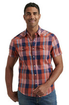 NWT Men&#39;s Lucky Brand S/S Western Plaid Snap-Front Shirt Sz Medium - £22.20 GBP