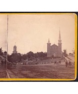 BANGOR MAINE 1871 PHOTO STEREOVIEW - Universalist &amp; Baptist Churches - $1,412.66 MXN