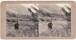 Betty Carlton at Profile Cliff, NH - Carlton-Boynton Family Stereoview - $19.75