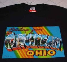 Large Letter Cincinnati Postcard T Shirt (L) - £10.33 GBP