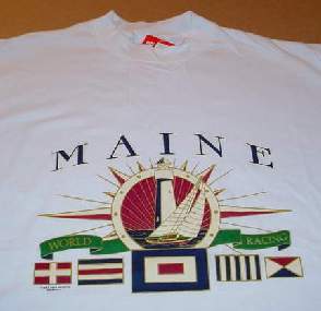 MAINE SAILBOAT RACING ~ T SHIRT White/L - $12.95