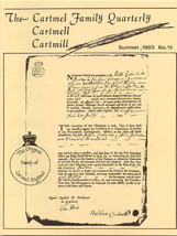 Cartmel Cartmell Cartmill Genealogy Newsletter Set - $85.00