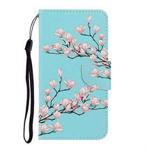 Anymob Samsung Cherry Blossom Magnetic Flip Wallet Case Painted Leather Phone  - $28.90