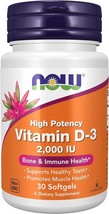 NOW Foods Vitamin D-3 Softgel - 30 Count - $4.99