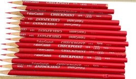 Faber Castell Pencils Red Checkpoint 104 Thin Lead Mixed Lot of 14 AD  A... - $20.22