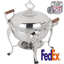 2 Pack 5QT Stainless Round Chafer Chafing Dish Catering Buffet Warmer Ba... - £210.70 GBP
