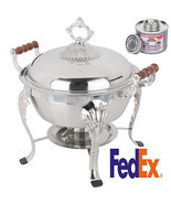 2 Pack 5QT Stainless Round Chafer Chafing Dish Catering Buffet Warmer Ba... - $3,392.65 MXN