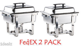 2 PACK PREMIER 4 Qt. Half Size Stainless Steel Chafer CHAFING DISH  with... - $79.80