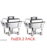 2 PACK PREMIER 4 Qt. Half Size Stainless Steel Chafer CHAFING DISH  with... - $79.80