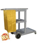Janitor Cleaning Cart with Zipper Bag 25 Gallon Grey - £135.23 GBP