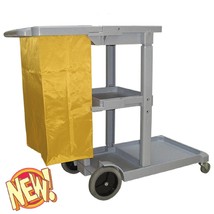 Custodians Cleaning Cart with Zipper Bag 25 Gallon Grey - £135.30 GBP