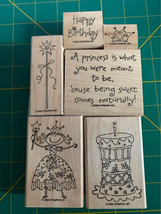 Stampin up Pretty Princess Rubber Stamp Set - £6.92 GBP
