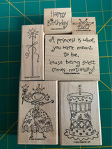 Stampin up Pretty Princess Rubber Stamp Set - £6.63 GBP