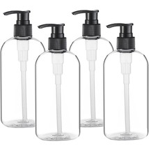 Empty Plastic Pump Bottles Dispenser 4 Pack 16oz/500ml Portable Clear BP... - $422.69 MXN
