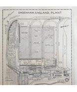1936 Ford Motor Dagenham England Plant Diagram Mill &amp; Factory Industry F15E - $29.99