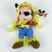 Mouseketoys Mickey Scarecrow Disney Halloween Costume Stuffed Animal Mouse 8&quot; - £9.08 GBP