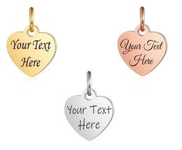 14K Gold filled heart charms Personalized Heart Charm - £3.18 GBP