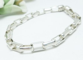 Sterling Silver 7&quot; Elongated Box Link Bracelet Chain - $45.00