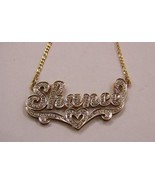 Personalized Gold Overlay Double 3d Name Plate Necklace Free Chain /b24 - £31.44 GBP