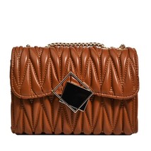 New Fashionable and Fresh Chain Single-shoulder Wrinkle Leather Bag Wome... - £23.40 GBP