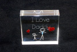 Glass Block Paperweight ~ Etched Novelty Design w/Inspirational Quote ~ Style H - £7.04 GBP