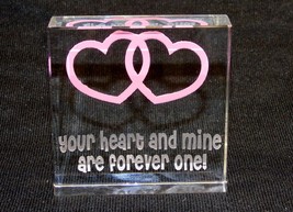 Glass Block Paperweight ~ Etched Novelty Design w/Inspirational Quote ~ Style D - £7.04 GBP
