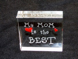 Glass Block Paperweight ~ Etched Novelty Design w/Inspirational Quote ~ Style L - £7.04 GBP