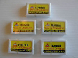 50 FEATHER New Hi-Stainless Platinum Coated Double Edge Blades - $22.90