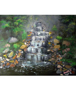 Original 16x20 Acrylic on board &quot;The Waterfall&quot; - £182.63 GBP