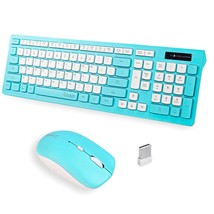 Wireless Keyboard And Mouse Combo, Full-Sized Wireless Keyboard And Adjustable D - £31.26 GBP