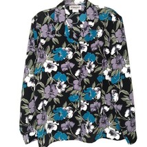 DonnKenny Womens Size XL Blouse Long Sleeve Button Front V-Neck  Floral - $13.97